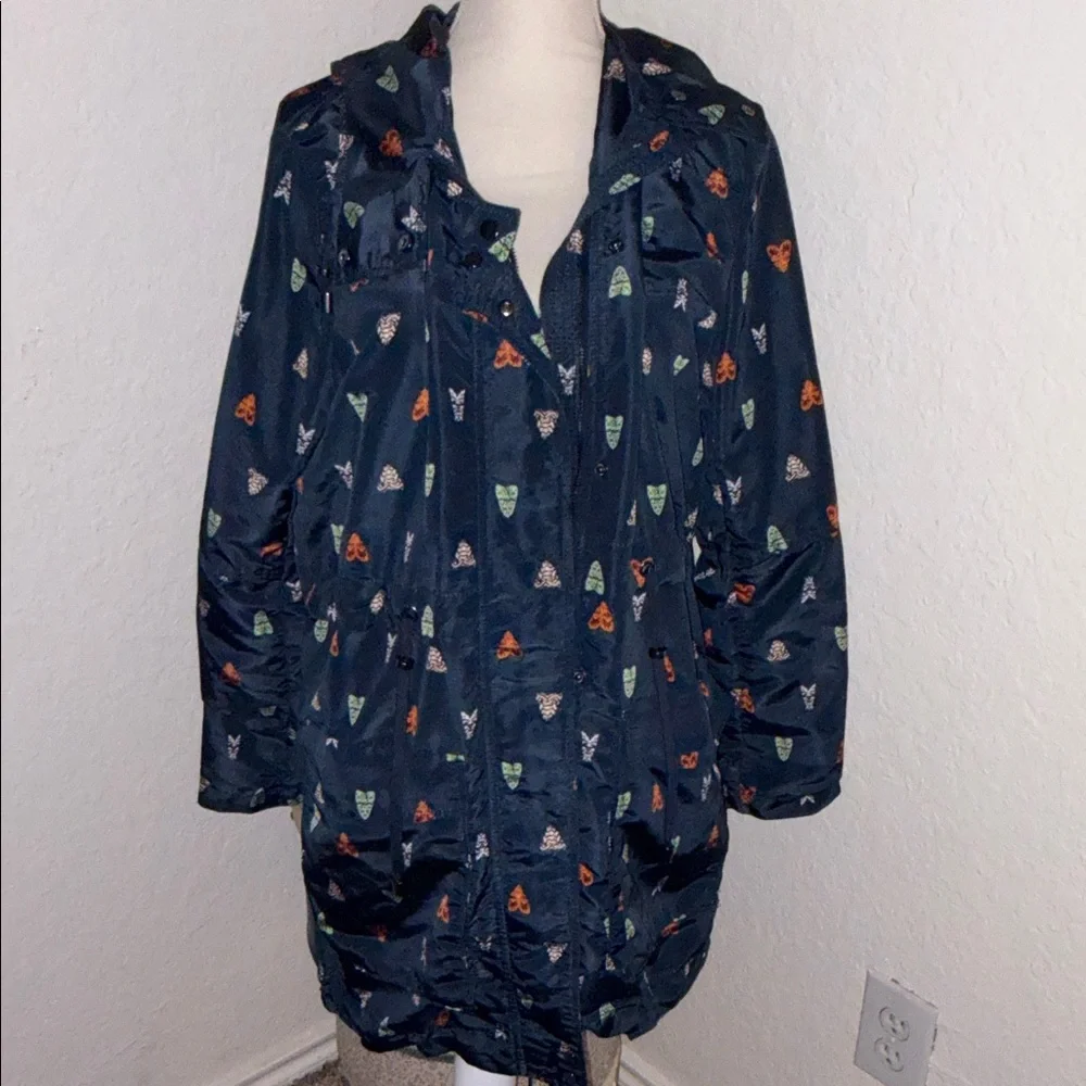 H&M Navy Utility Jacket with Colorful Patterns - Picture 1 of 8
